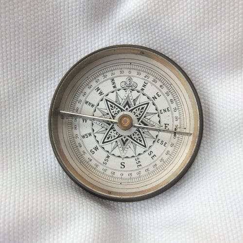 Edwardian Brass Box Pocket Compass c.1900