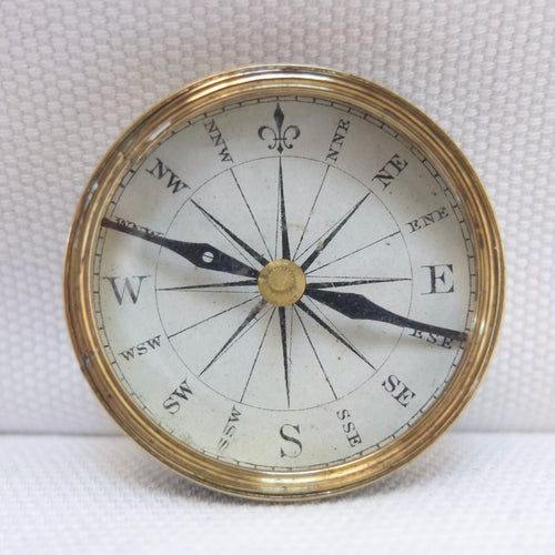 Antique Victorian Brass pocket Compass c.1840